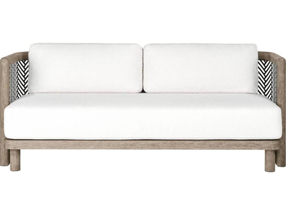 White Black Wood Cushion Sofa