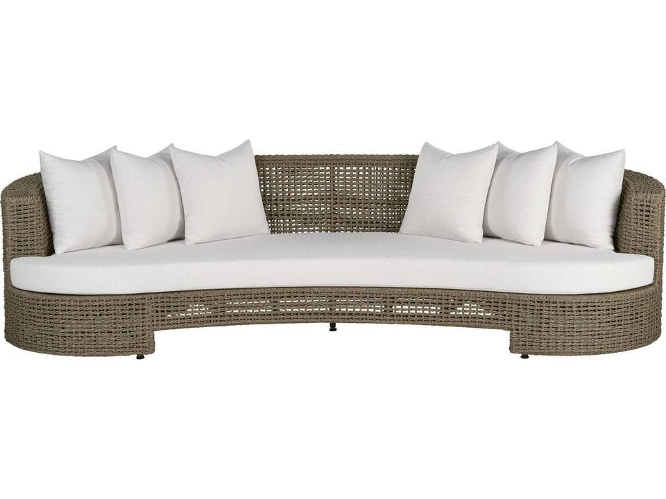White Gray Wicker Cushion Sofa