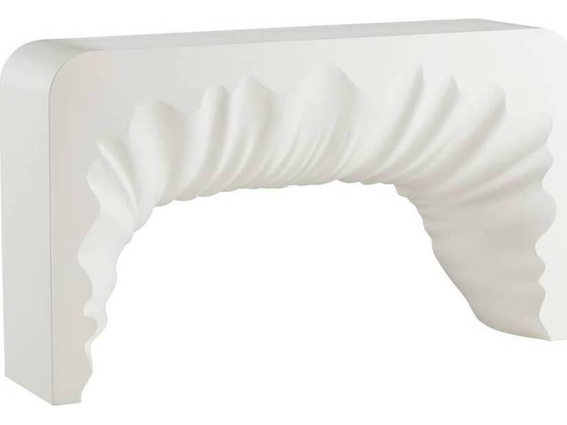 Farely Console Table Ivory Concrete Composite