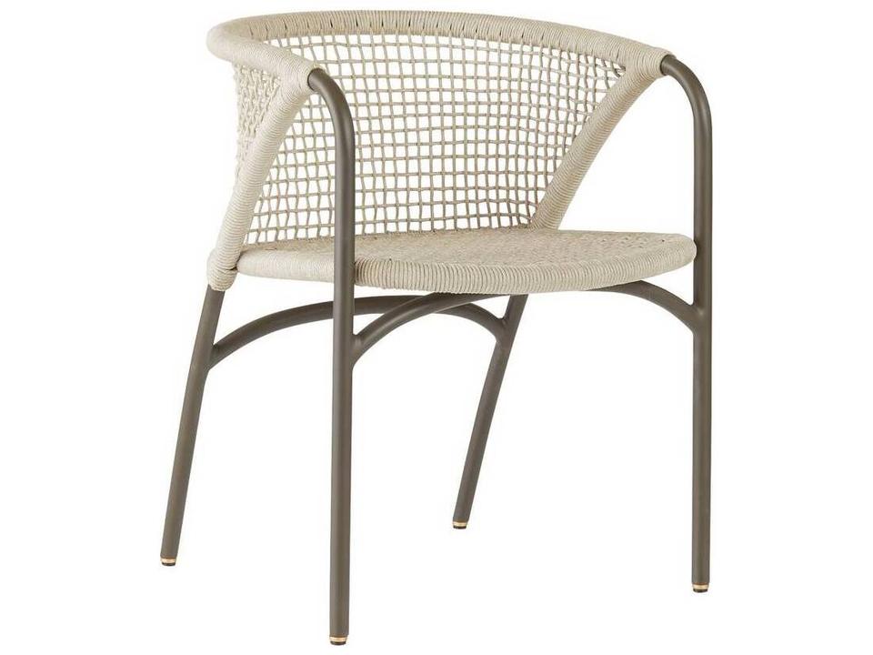Enzo Buff Synthetic Rope Dining Side Chair with Blackened Bronze Frame