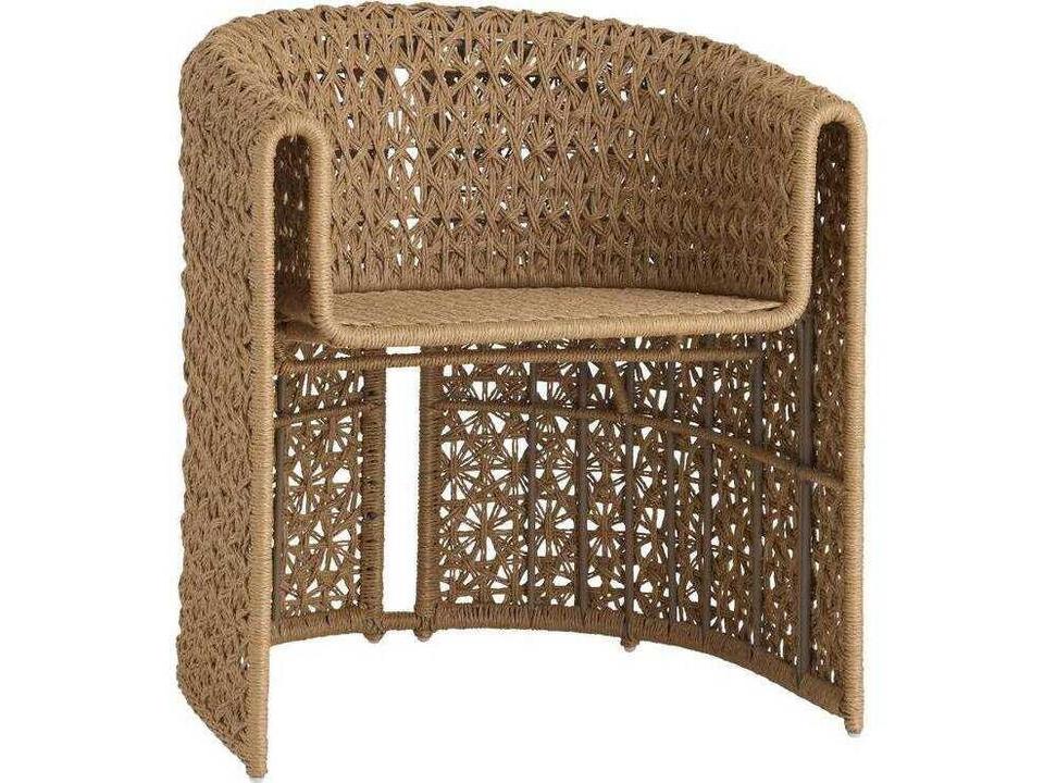 Iggy Synthetic Rattan Outdoor Accent Chair in Tan
