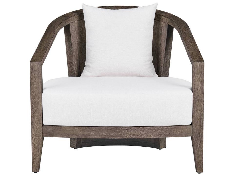 White Brown Wood Cushion Lounge Chair