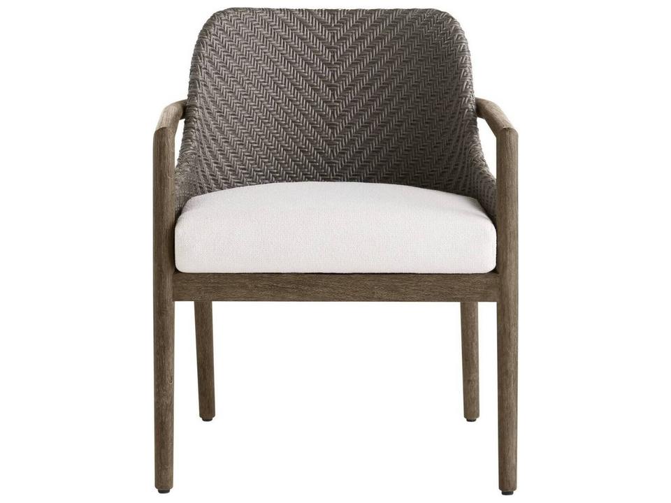 White Gray Wicker Cushion Dining Chair