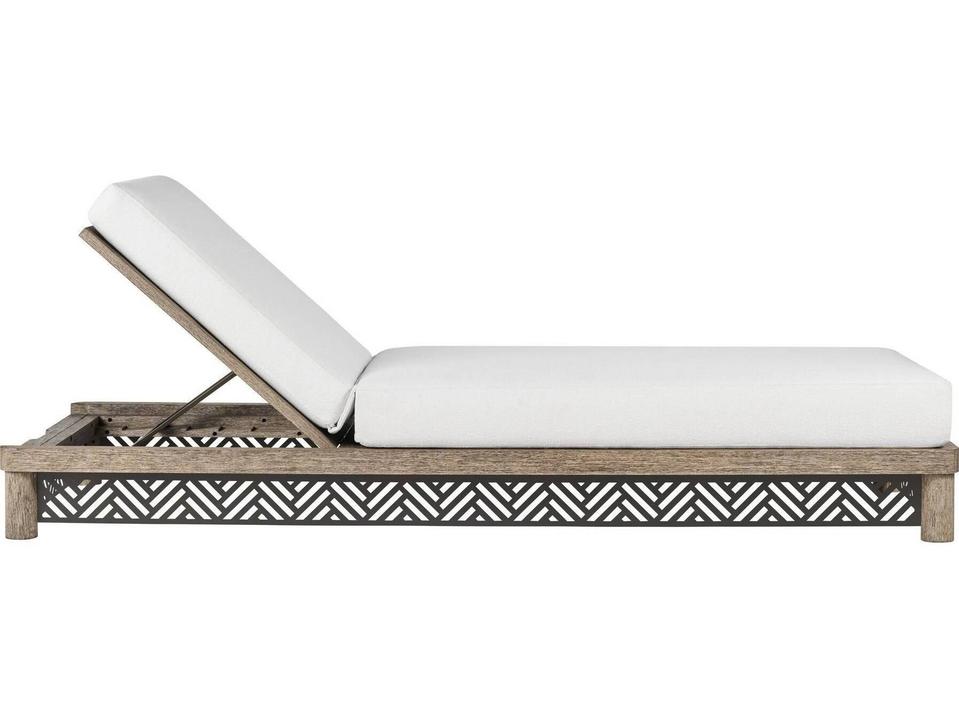 Emoto White Black Wood Cushion Chaise Lounge