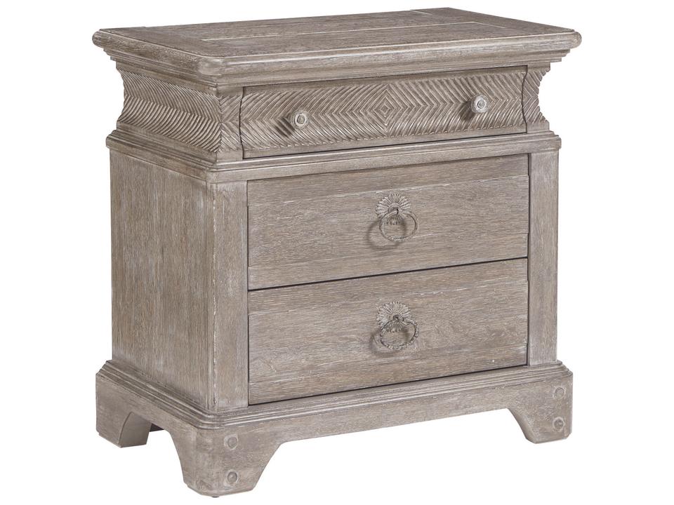 Summer Creek Light-Keeper's 3-Drawer Bedside Chest in Scrubbed Oak