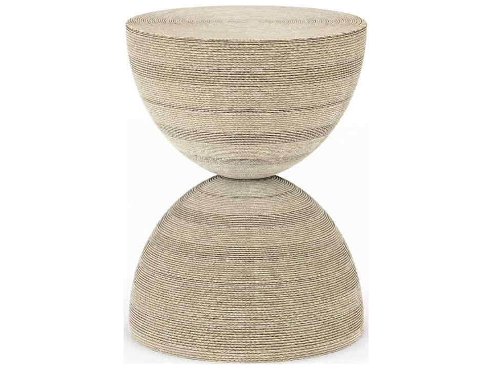 Cotiere Round End Table in Linen Finish