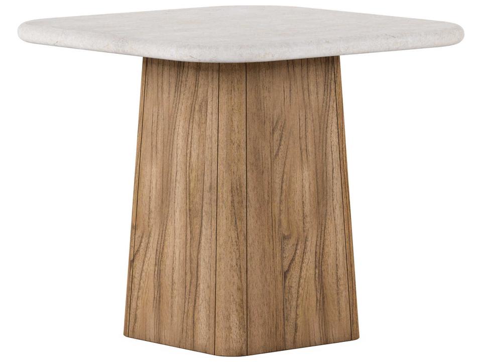 Portico Accent Table in Sienna with Travertine Top