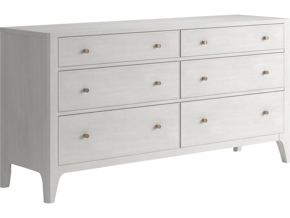 Mezzanine Six-Drawer Dresser in Dove Grey with Nickel Hardware