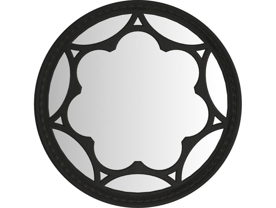 Atrium Round Wall Mirror in Hand Rubbed Black