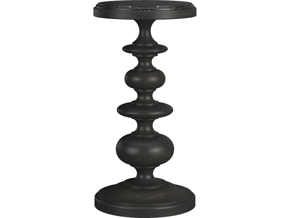 Atrium Round Accent Table Granite Top Hand Rubbed Black