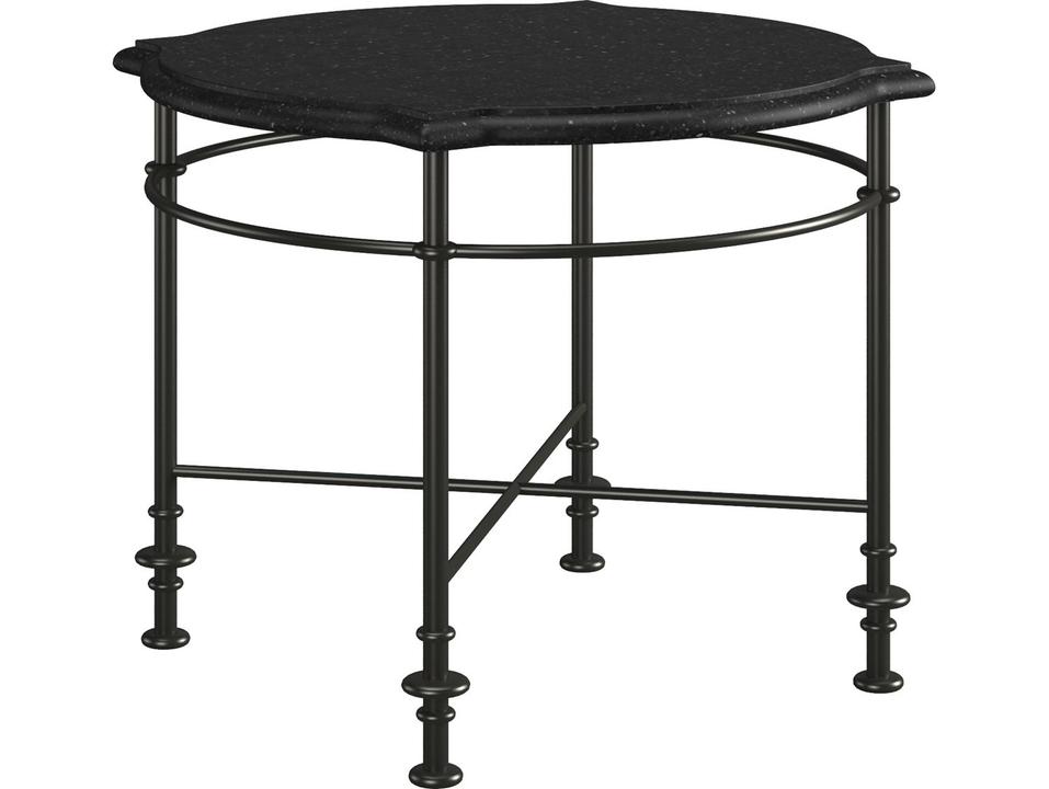 Atrium Round End Table with Granite Top and Oil Rubbed Bronze Metal