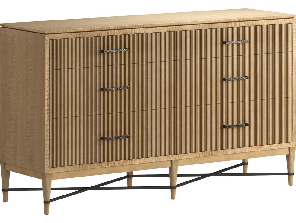 Loft Reeded 6-Drawer Dresser in Natural Maple