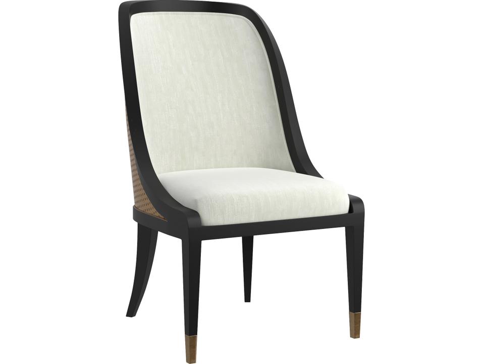 Eave Hostess Dining Side Chair in Ink Finish with Cane Outback