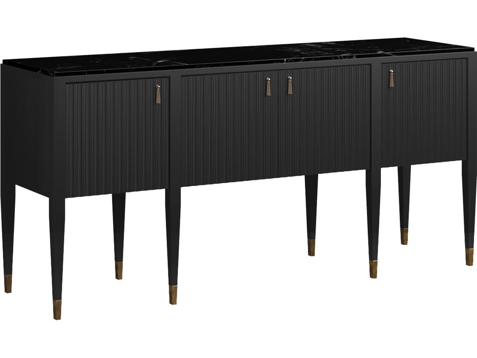 Eave Wood Sideboard Ink Finish with Black Marble Top