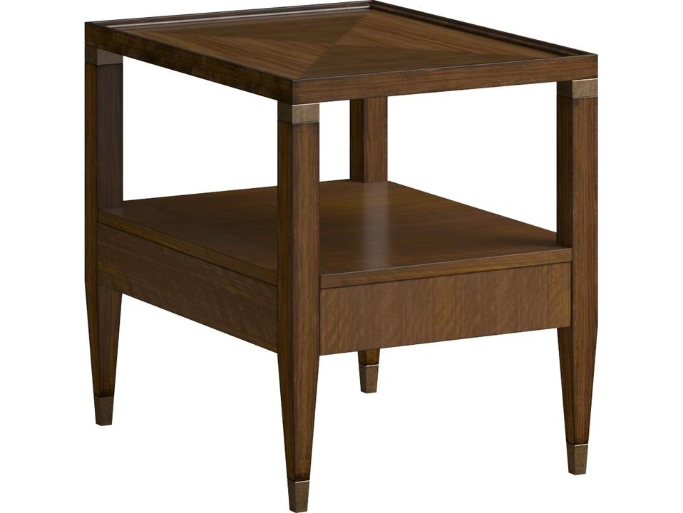 Eave 1-Drawer End Table in Hazelnut with Walnut Top