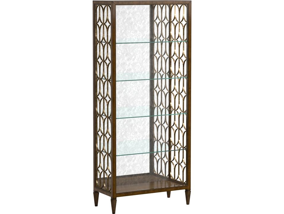 Eave New Traditional Geometric Bookcase in Hazelnut with Burnished Gold
