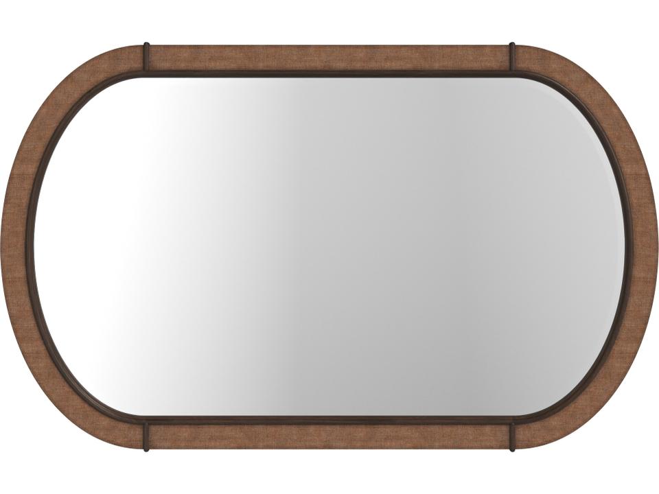 Verge Oval Mirror with Woven Frame in Handcrafted Walnut