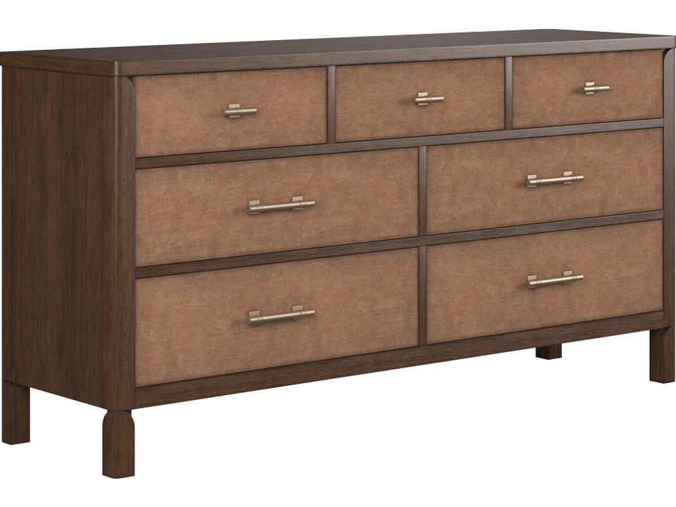 Verge 7-Drawer Woven Dresser in Handcrafted Walnut