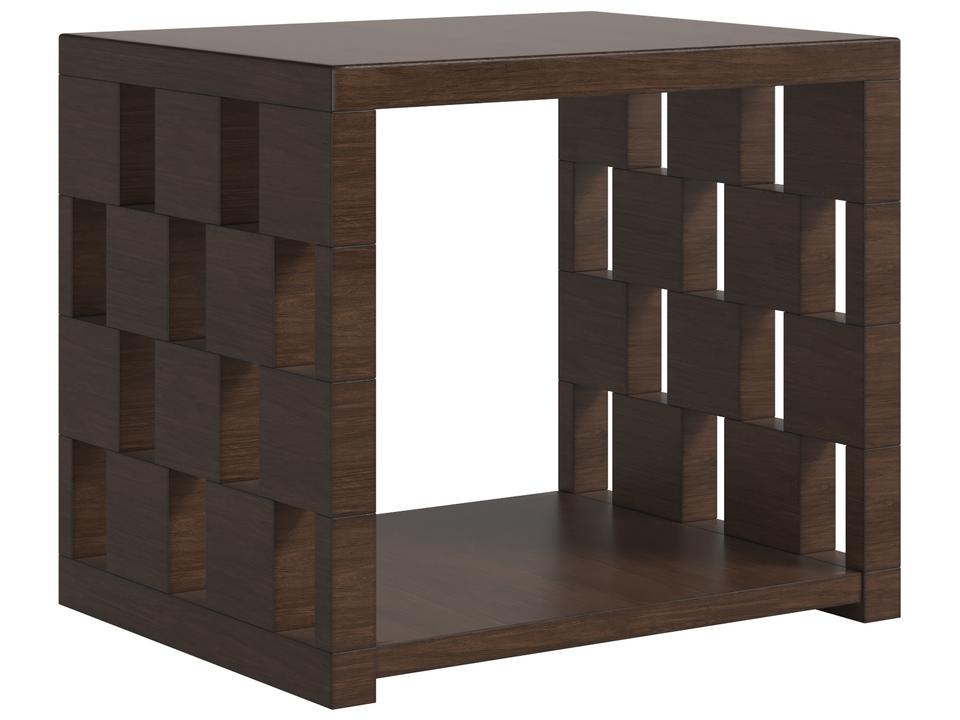 Verge Rectangle End Table in Handcrafted Walnut