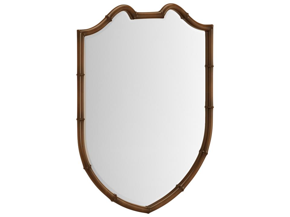 Harbor Accent Mirror in Warm Walnut with Bamboo Detailing