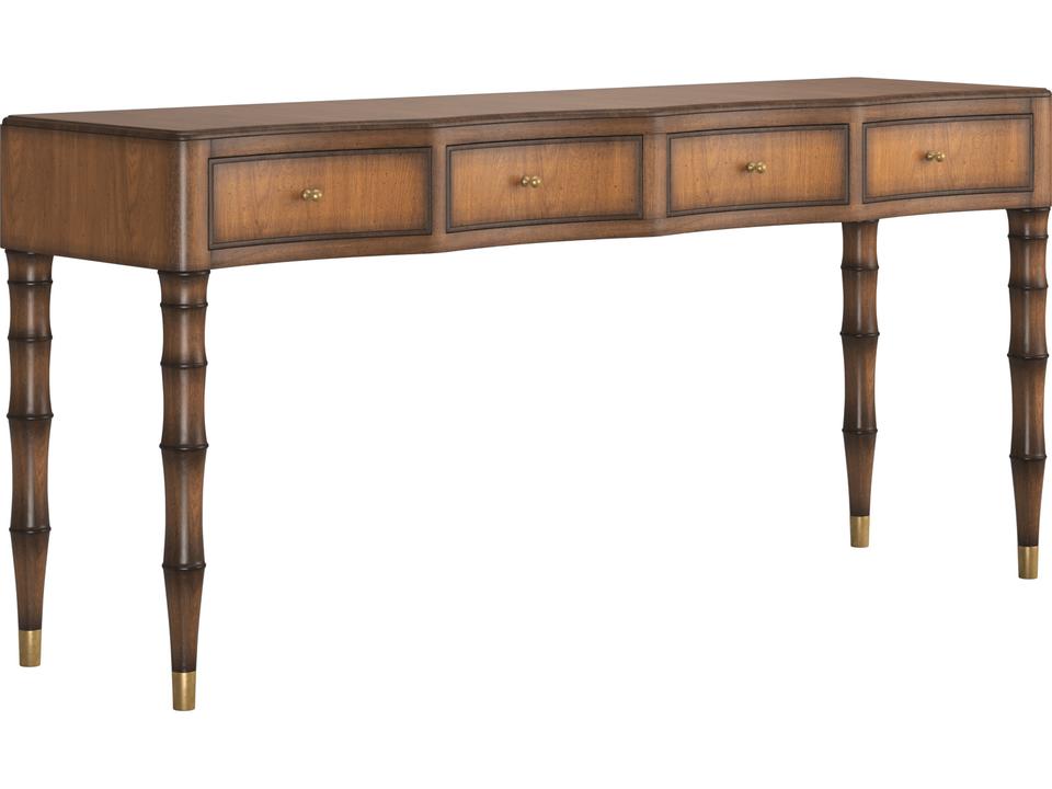Harbor Console Table with 4 Drawers in Deep Woods Finish