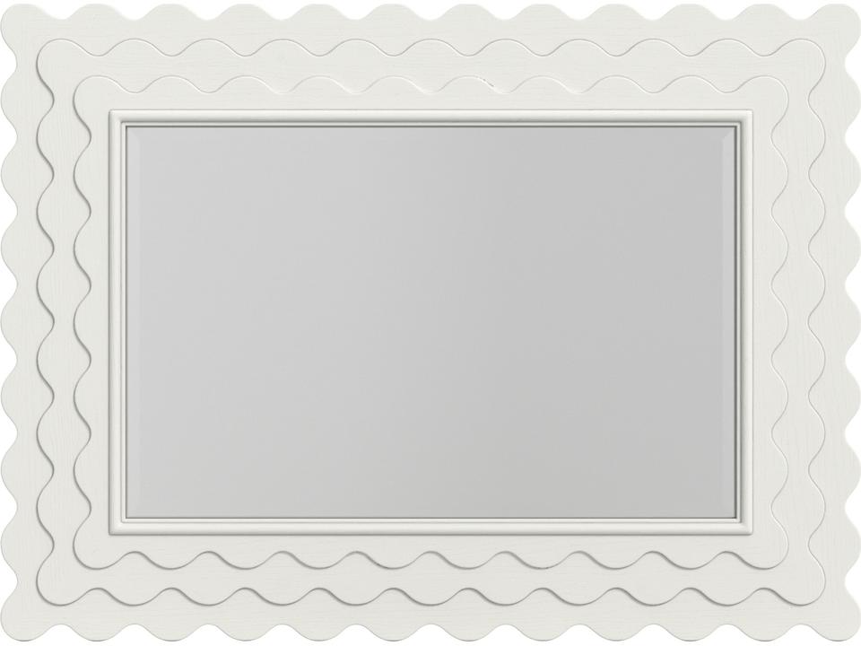 Haven Warm White Mirror with Scalloped Frame