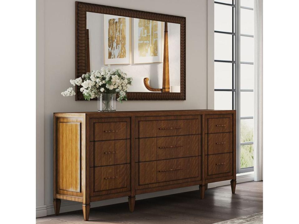 A.R.T Furniture Eave Brown Poplar Wood Dresser & Mirror Set