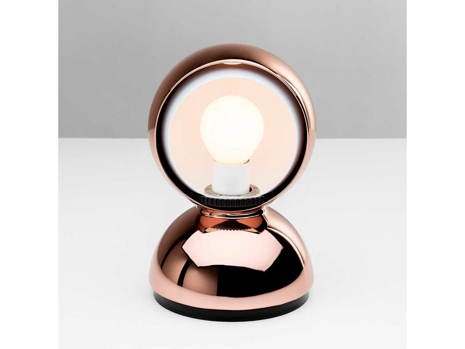 Eclisse Table Lamp in Copper with Adjustable Inner Shade