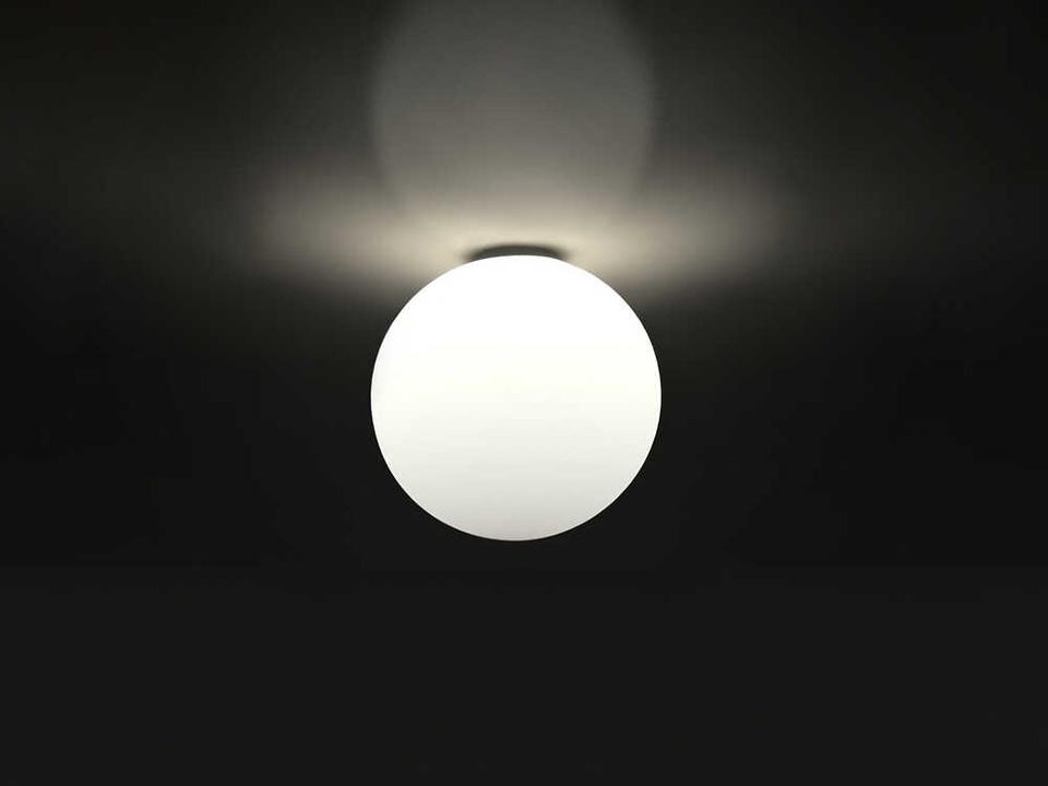 Dioscuri 35 White Hand-Blown Glass Wall Or Ceiling Flush Mount Light by Michele De Lucchi