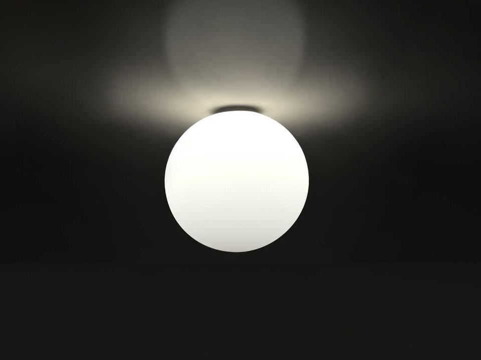 Dioscuri 42 White Globe Flush Mount Ceiling Light by Michele De Lucchi