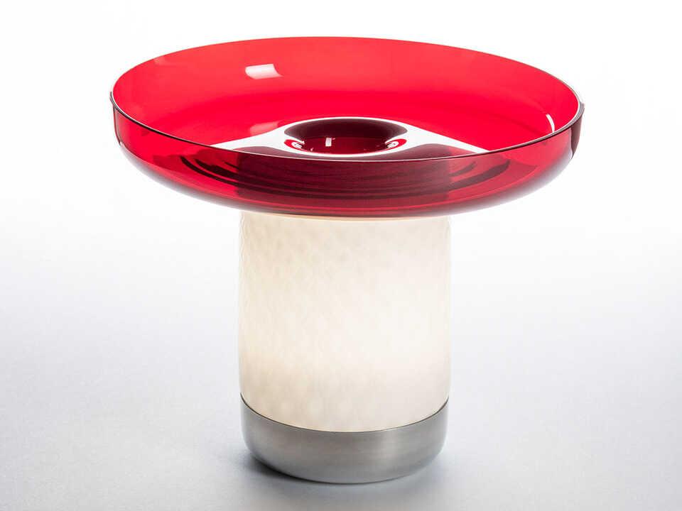 Bonta Portable LED Table Lamp with Red Plate