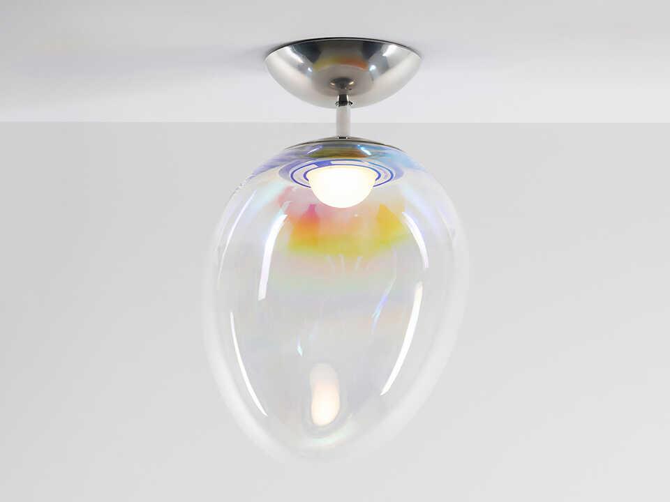 Stellar Nebula Dicroic Gradient Silver Semi Flush Mount