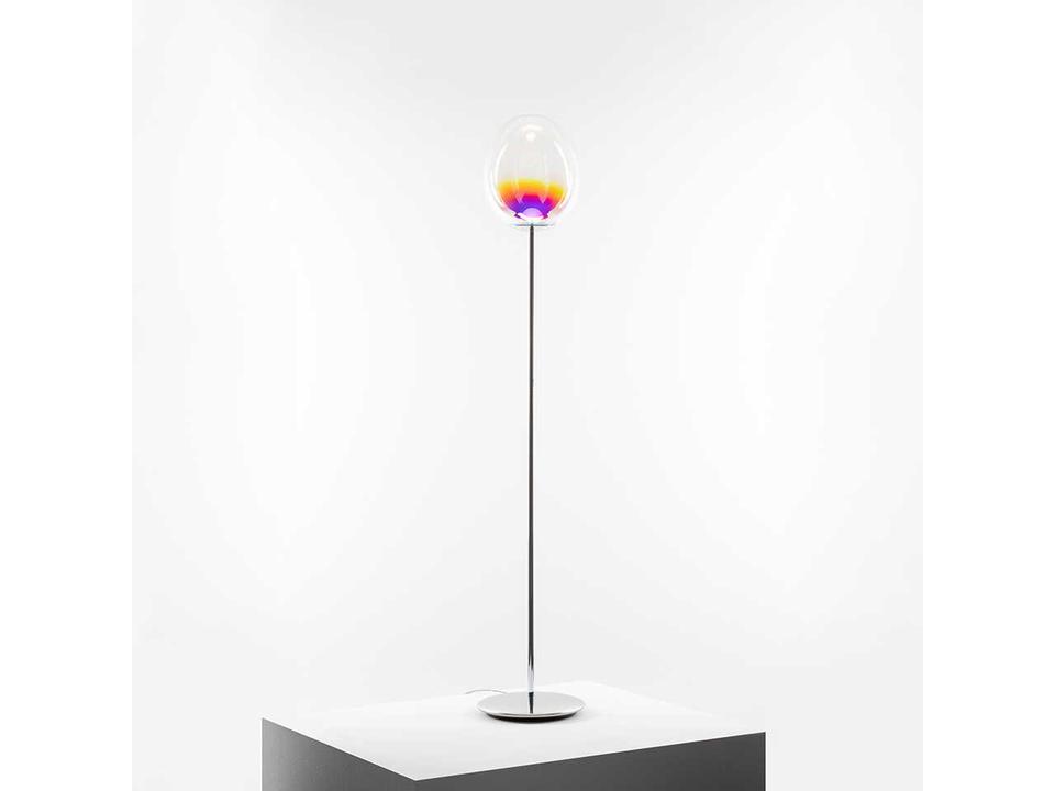 Stellar Nebula Dicroic Gradient Silver Floor Lamp