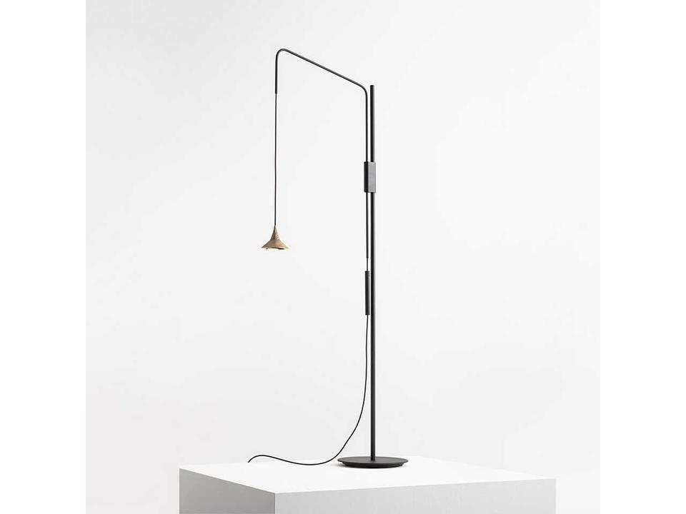 Tolomeo Mega LED Floor Lamp in Aluminum with Parchment Shade by Michele De Lucchi and Giancarlo Fassina