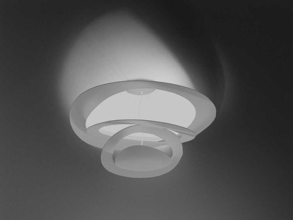 Pirce Mini White Painted Aluminum LED Semi-Flush Mount Ceiling Light by Giuseppe Maurizio Scutellà
