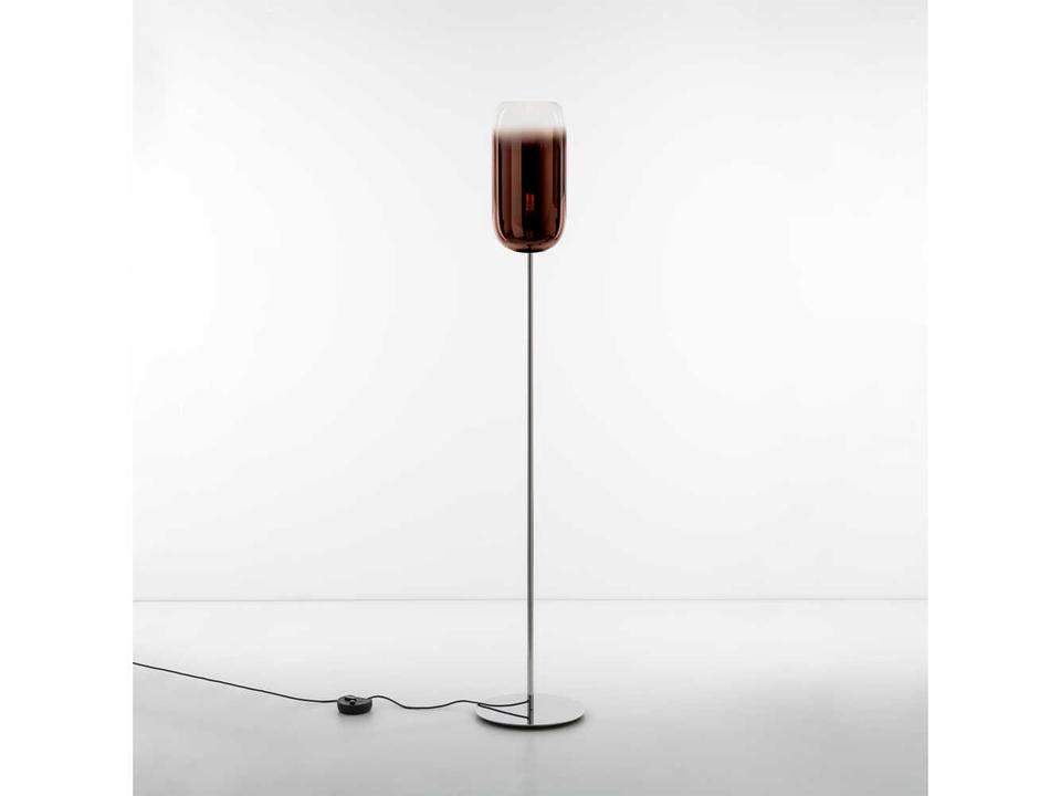 Gople Floor Lamp Copper Hand Blown Glass