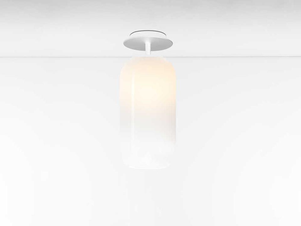 Nur Gloss Suspension Lamp in Polished White