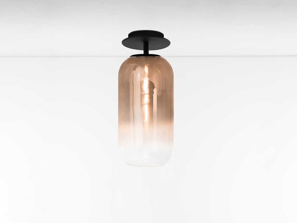 Gople Classic Black Cylinder Semi Flush Mount