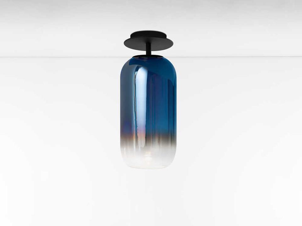 Gople Classic Black Cylinder Semi Flush Mount