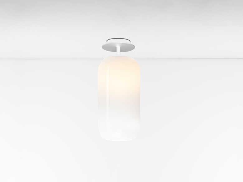 Gople Mini Semi-Flush Ceiling Light Modern Hand-Blown Glass