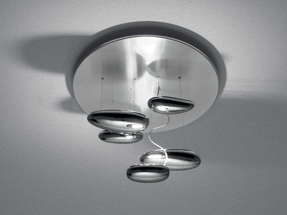 Mercury Mini Polished Aluminum Stainless Steel Flush Mount
