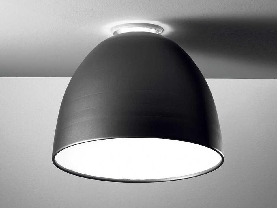 Nur LED Flush Mount Ceiling Light in Anthracite Grey with Aluminum Shade
