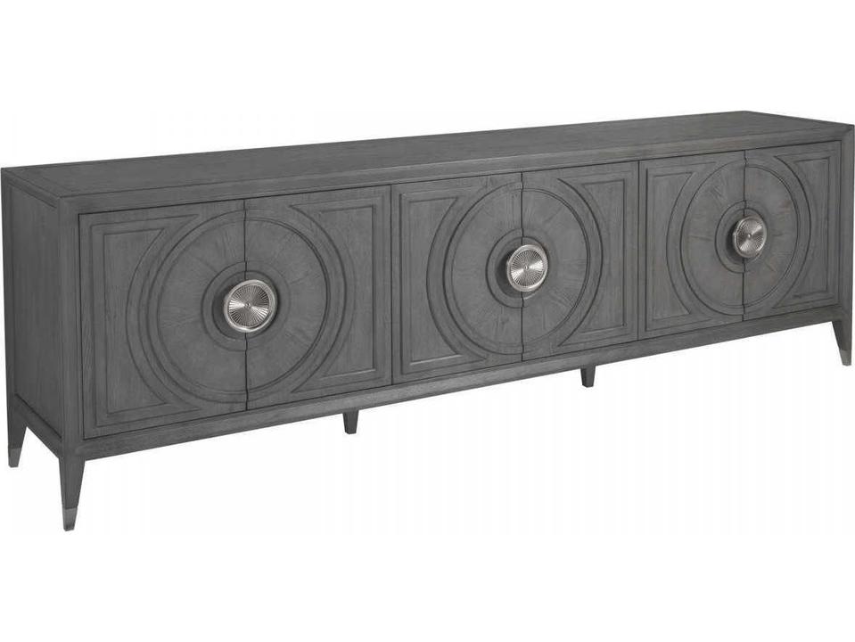 Home Appellation 94-Inch Media Console TV Stand in Brushed Gray Wood