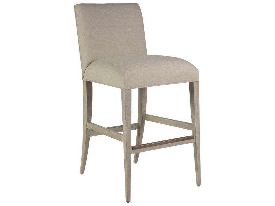 Madox Upholstered Low Back Bar Stool in Bianco Finish