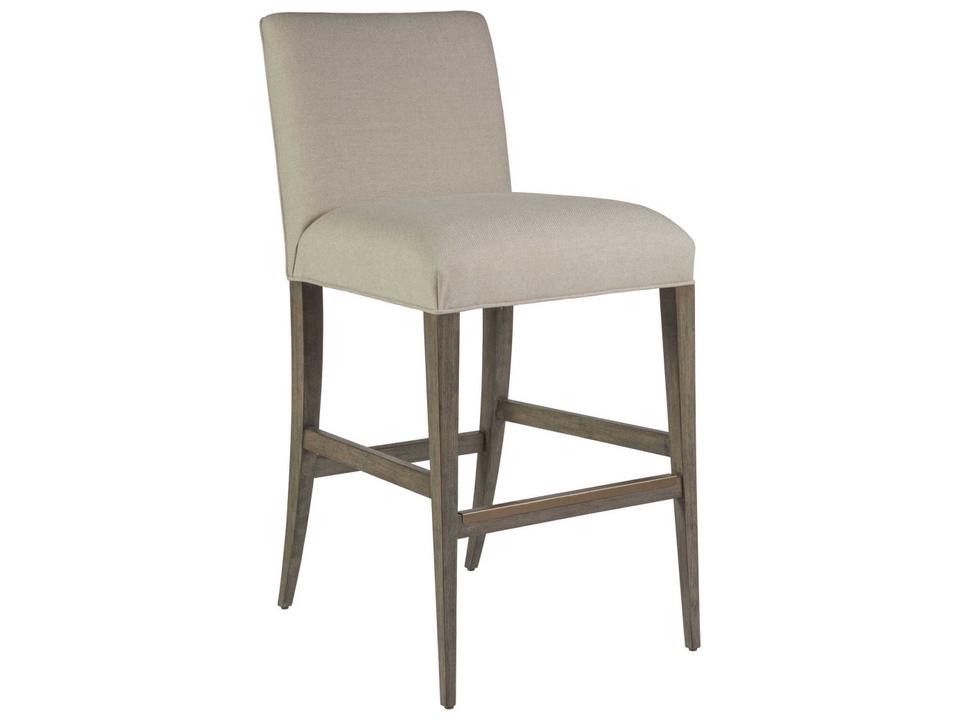 Home Madox Upholstered Low Back Bar Stool in Grigio