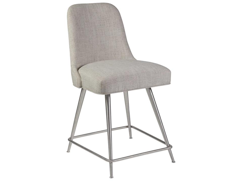 Home Signature Designs Dinah Swivel Counter Stool in Misty Gray Performance Fabric