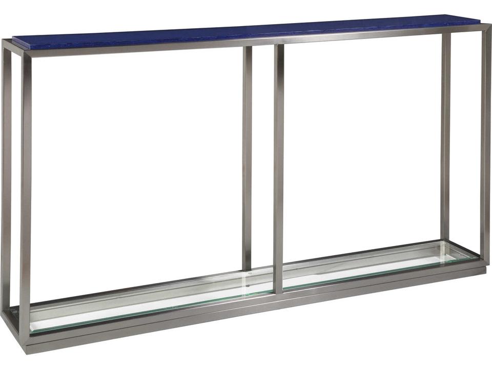 Home Ultramarine Rectangular Console Table with Blue Jade Glass Top