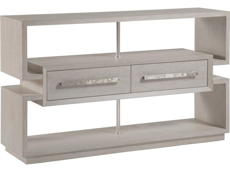 Home Mar Monte Open Console Table with Oak Veneers in Champagne Taupe