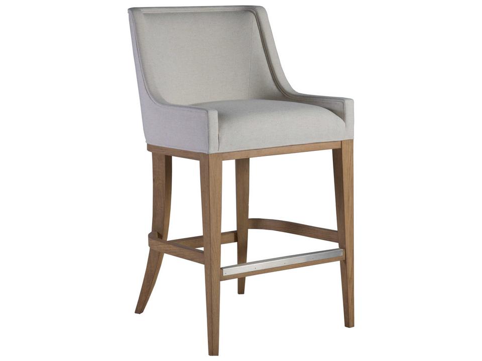 Home Simpatico Upholstered Bar Stool with Solid White Oak Legs