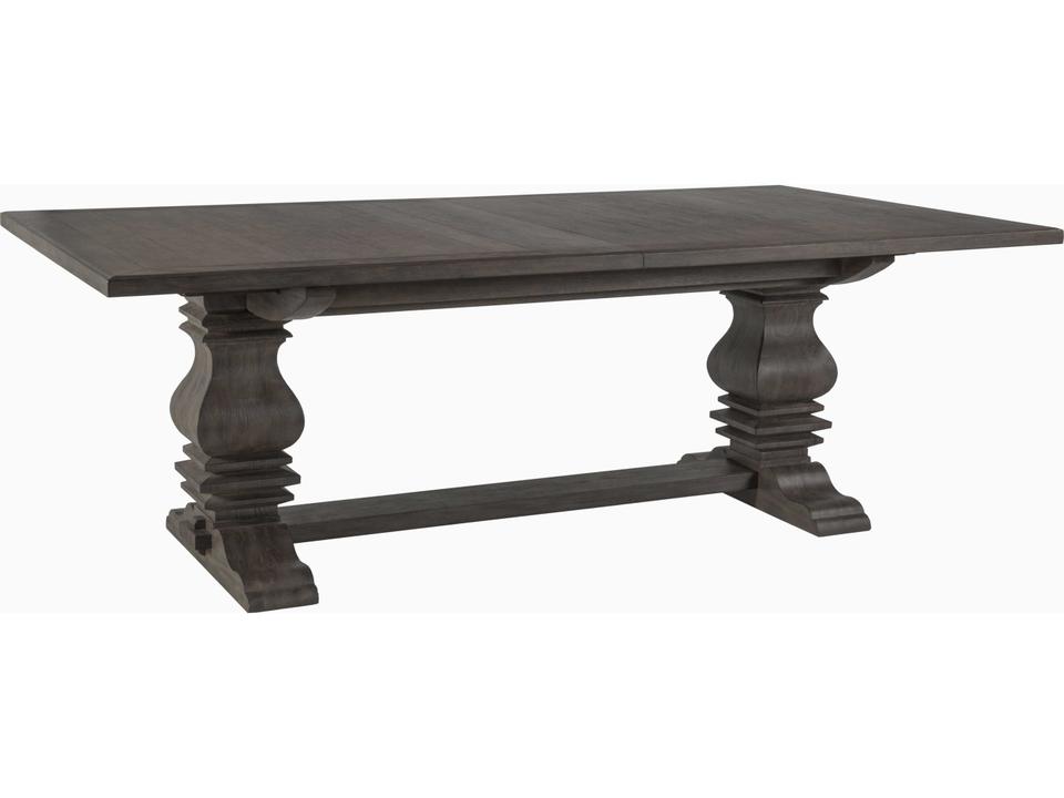Home Cohesion Axiom 88-Inch Rectangle Extendable Dining Table Antico Finish